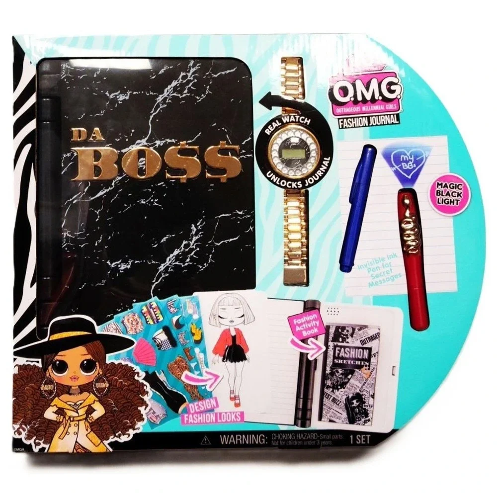 LOL Surprise OMG Da Boss Fashion Electronic Password Journal w Magic Black Light